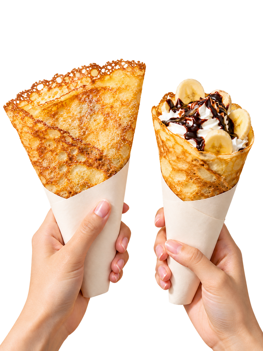 発酵バターシュガーとチョコバナナを手に持った生成イメージ
